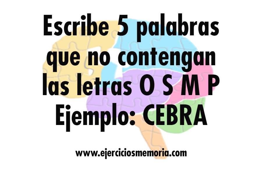 Ejercicio de palabras