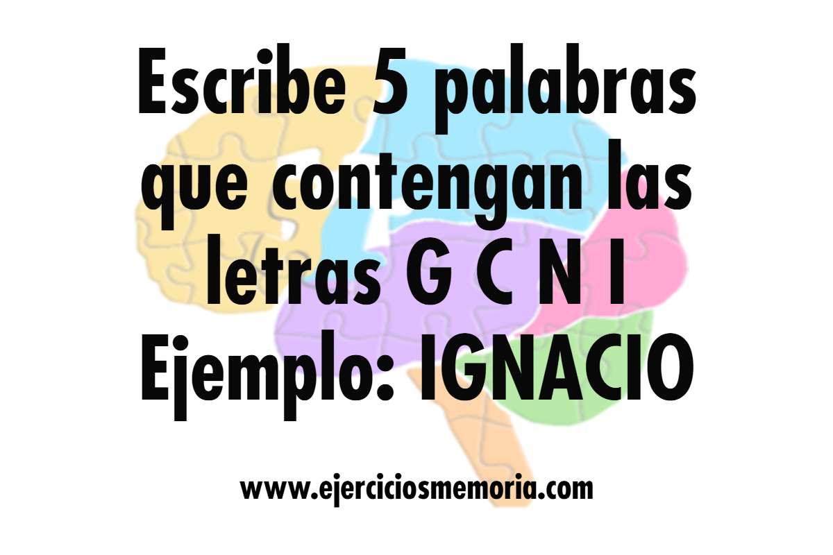 Ejercicio de palabras