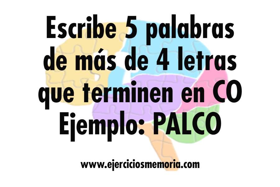 Ejercicio de palabras