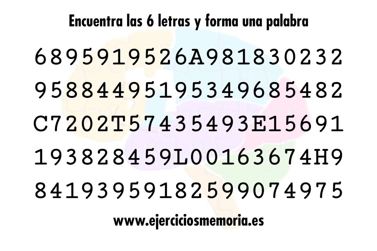 Encuentra las letras y forma una palabra