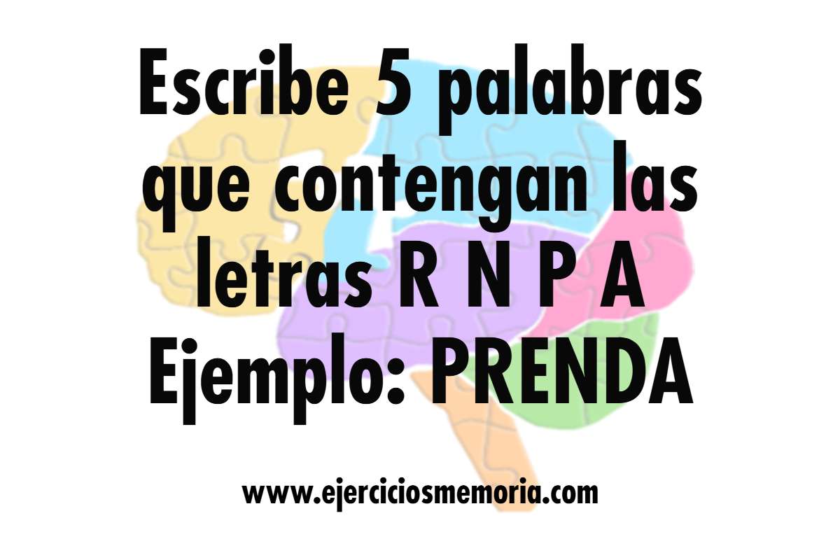 Ejercicio de palabras