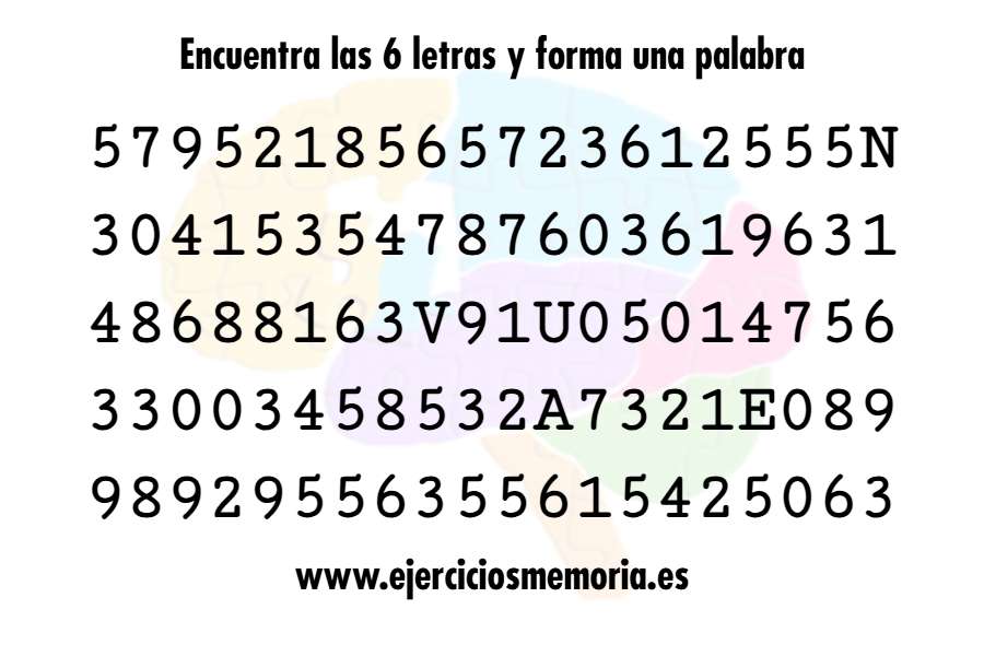 Encuentra las letras y forma una palabra