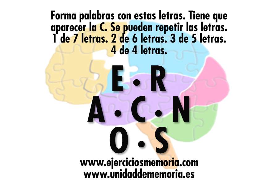 Forma dos palabra con las letras