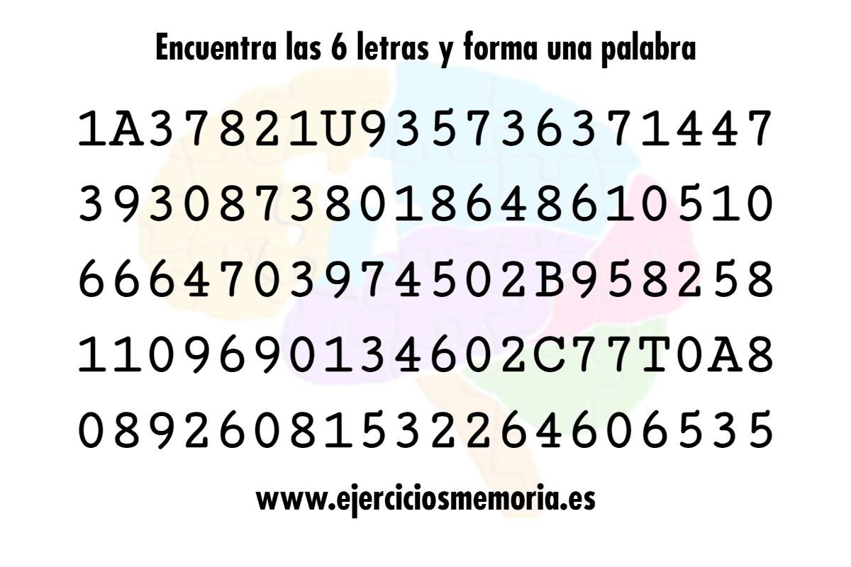 Encuentra las letras y forma una palabra
