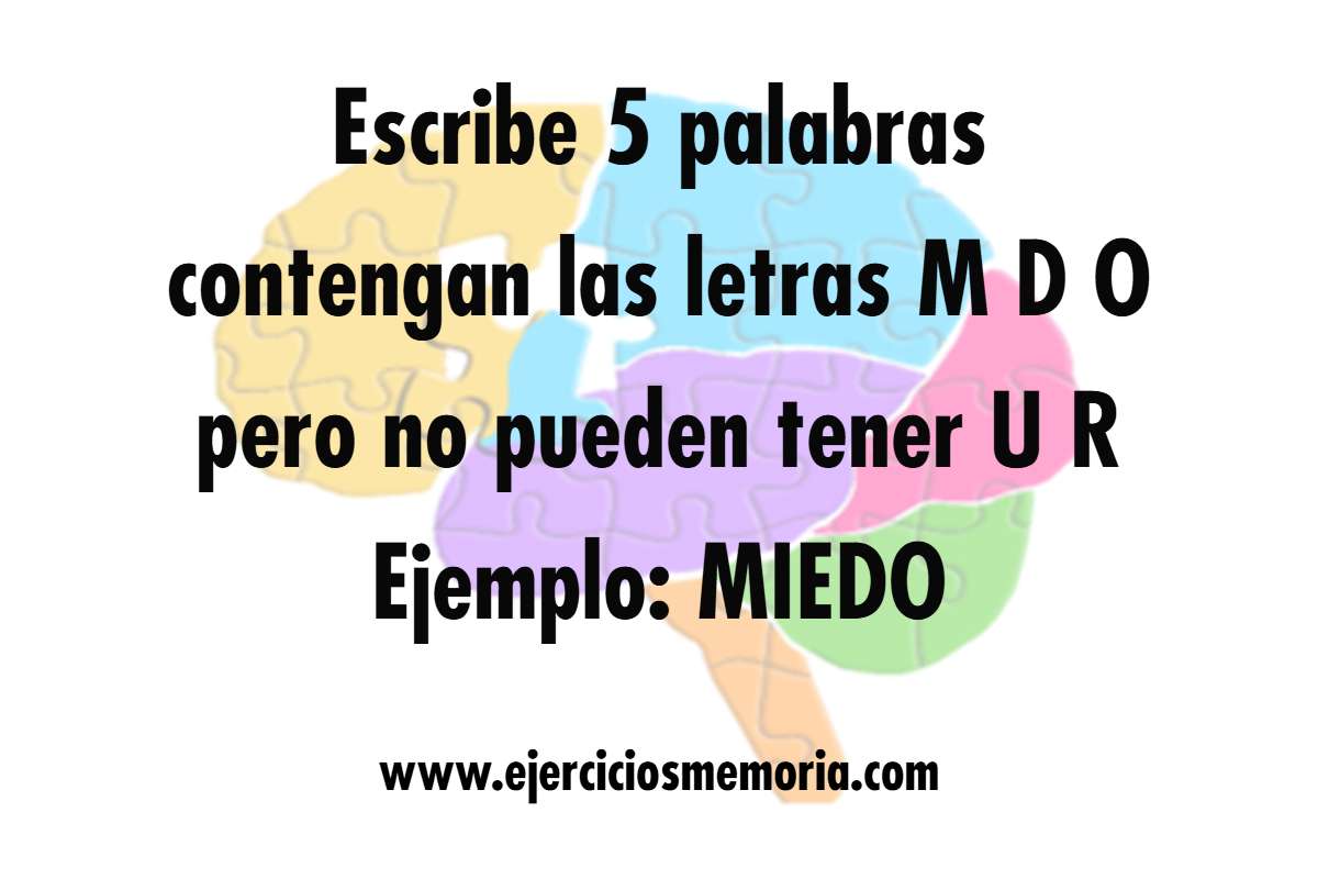 Ejercicio de palabras