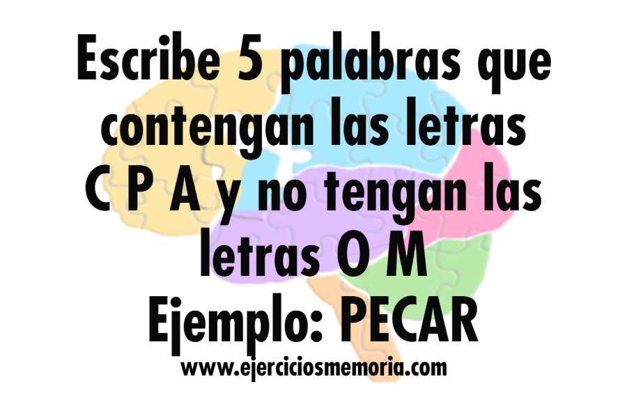 Ejercicio de palabras