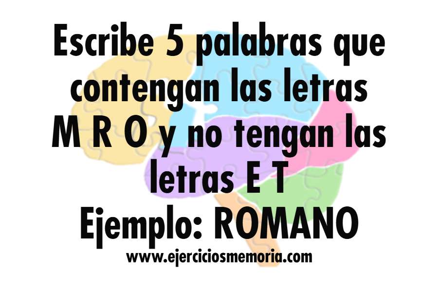 Ejercicio de palabras