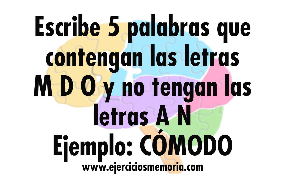 Ejercicio de palabras