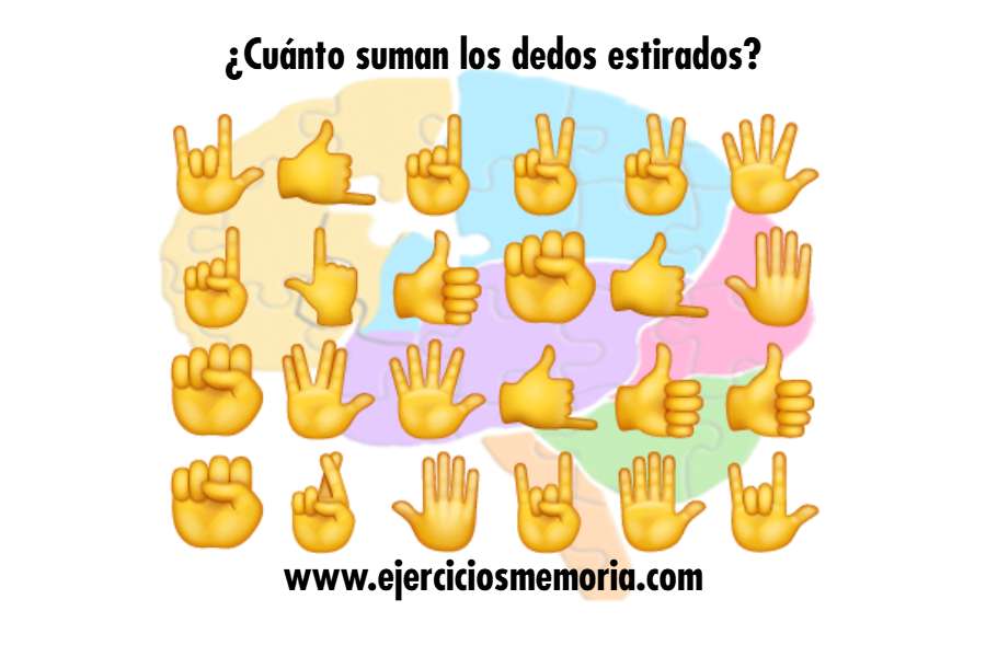 ¿Cuánto suman los dedos estirados?