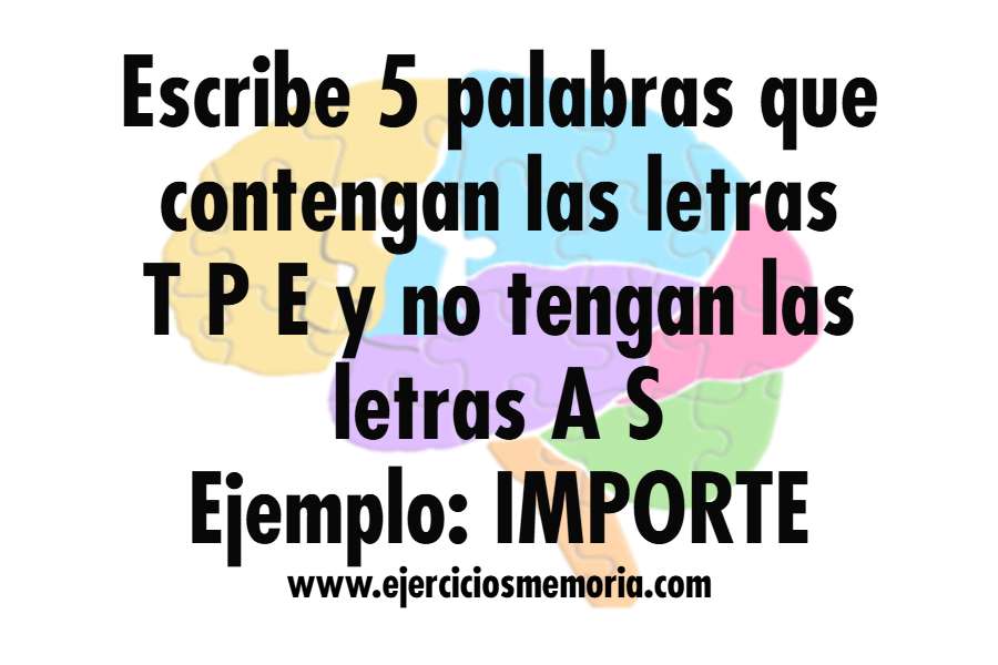 Ejercicio de palabras