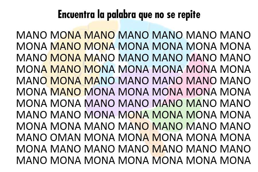 Encuentra la palabra que no se repite