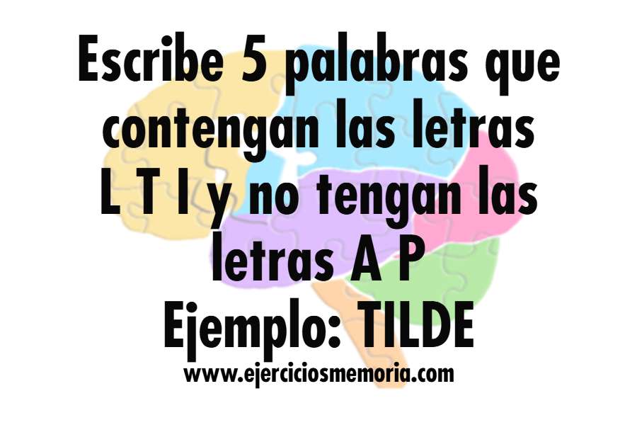 Ejercicio de palabras