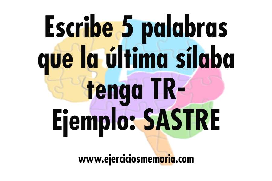 Ejercicio de palabras