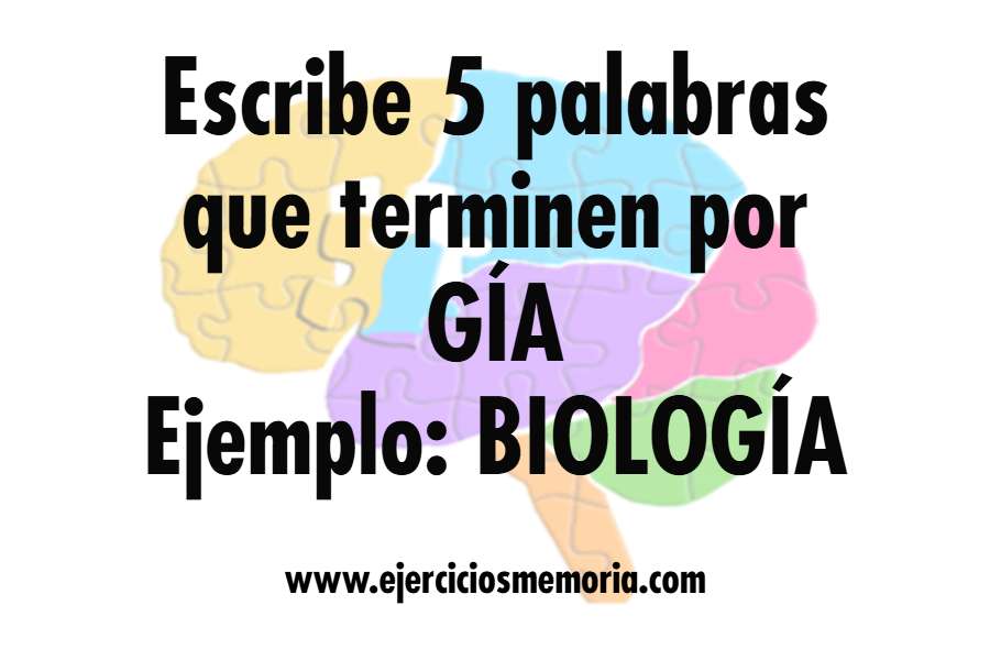 Ejercicio de palabras