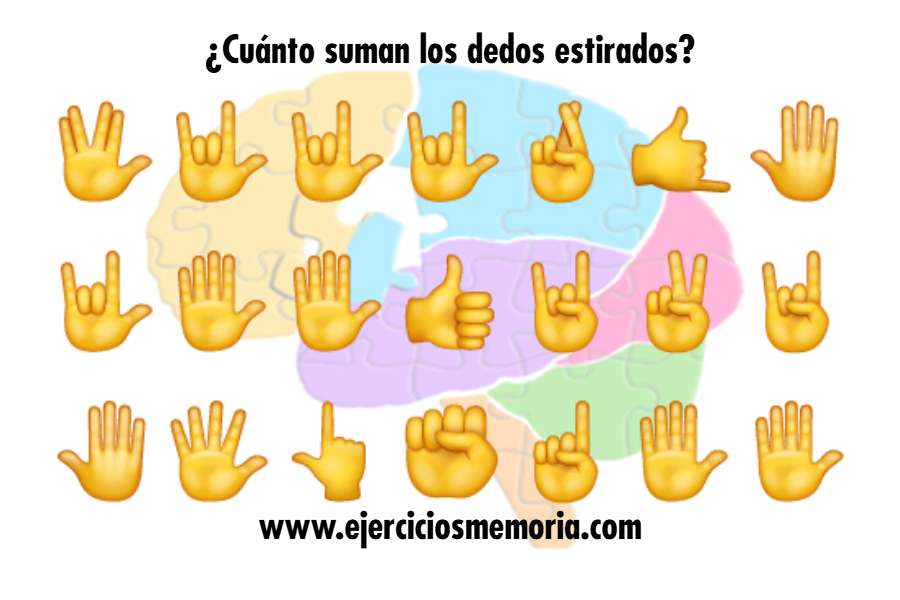 ¿Cuánto suman los dedos estirados?