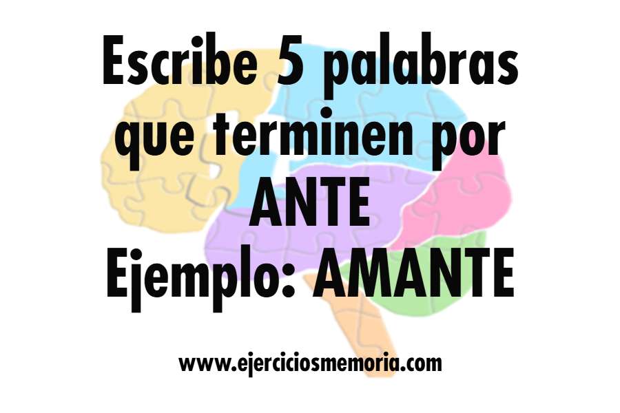 Ejercicio de palabras