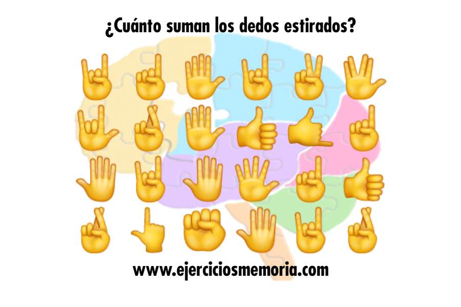¿Cuánto suman los dedos estirados?