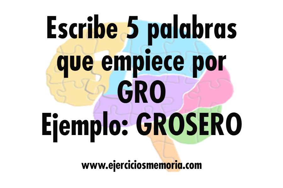 Ejercicio de palabras