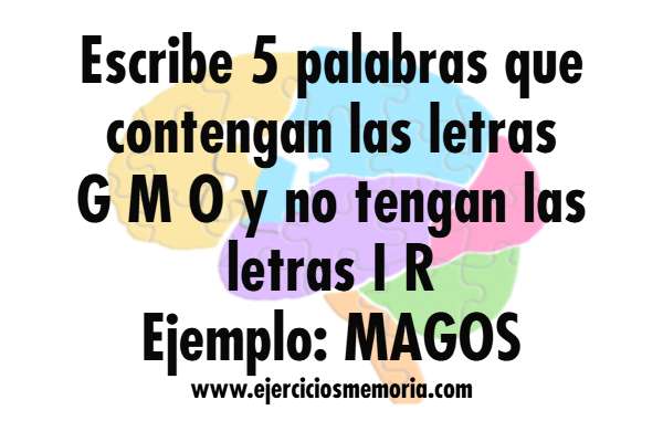 Ejercicio de palabras