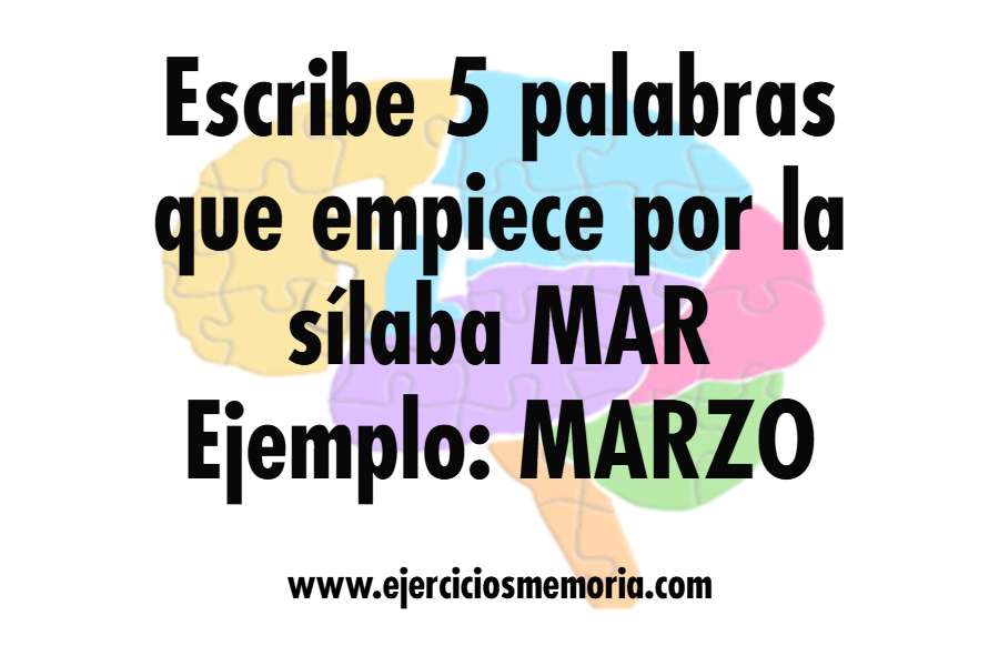 Ejercicio de palabras