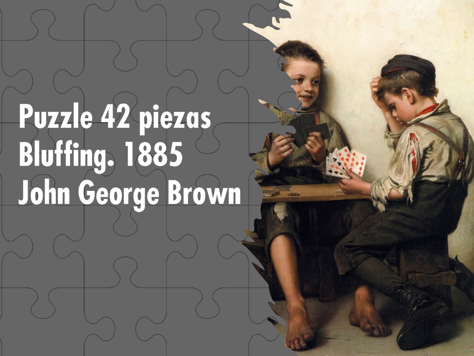 Puzzle. Bluffing. 1885. John George Brown