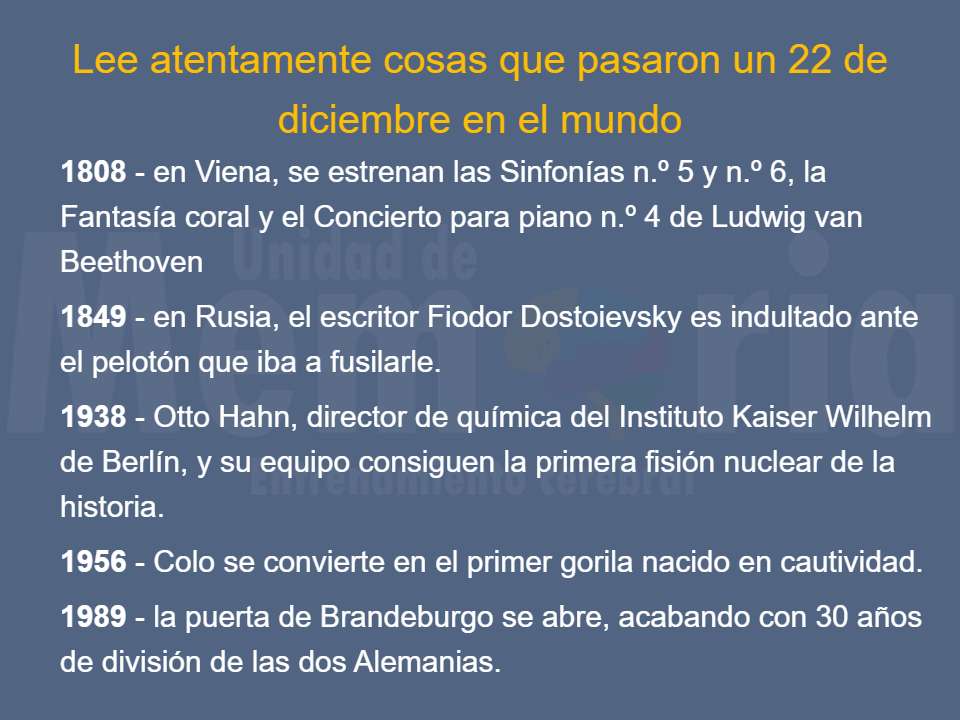Efemérides del 22 de diciembre