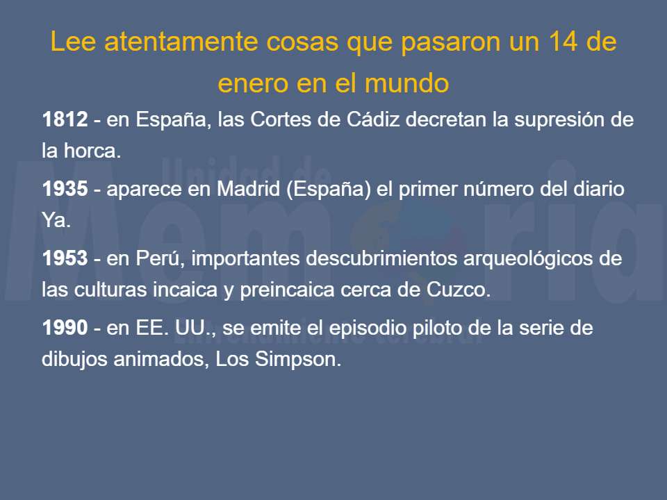 Efemérides del 14 de enero