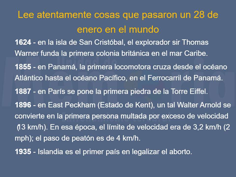 Efemérides del 28 de enero