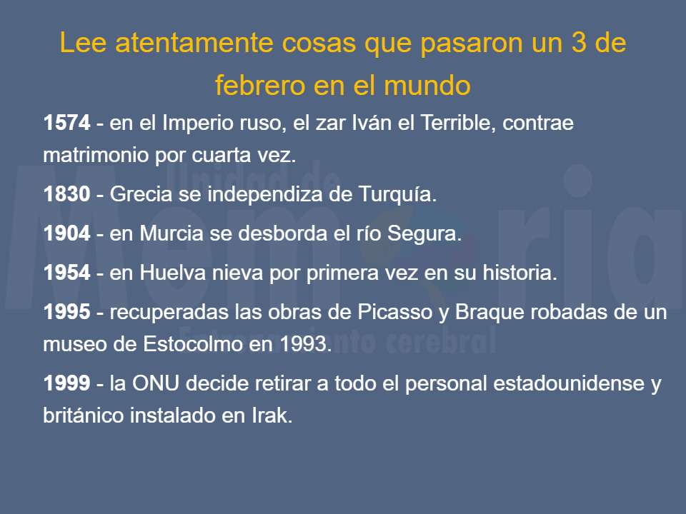 Efemérides del 3 de febrero