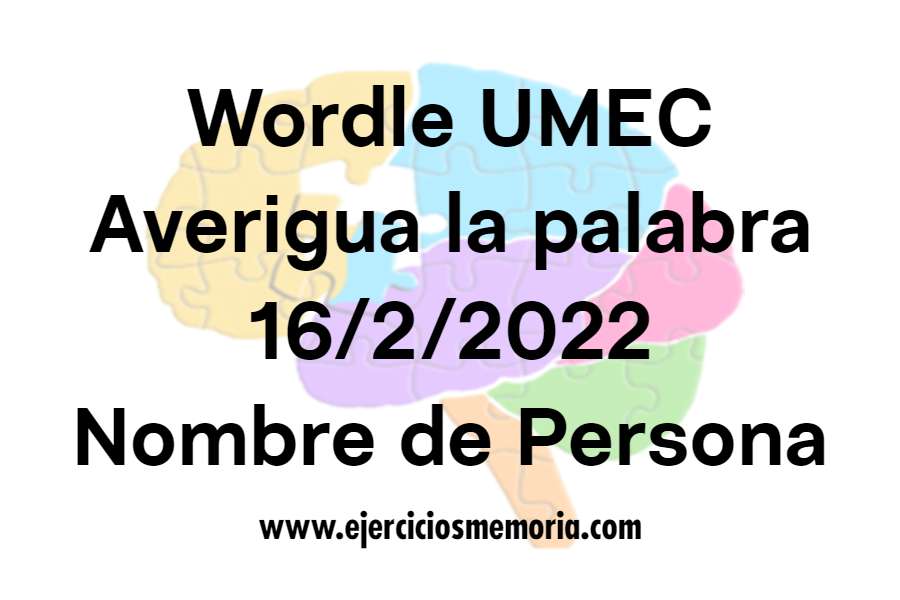 Wordle. Pista: Nombre de Persona