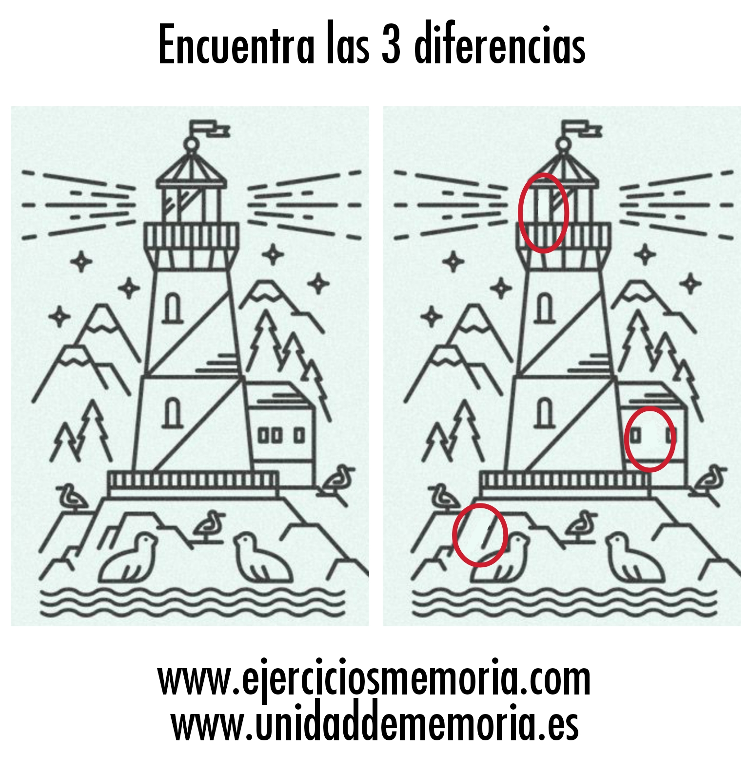 Solución al ejercicio: Diferencias. Estimulación Cognitiva