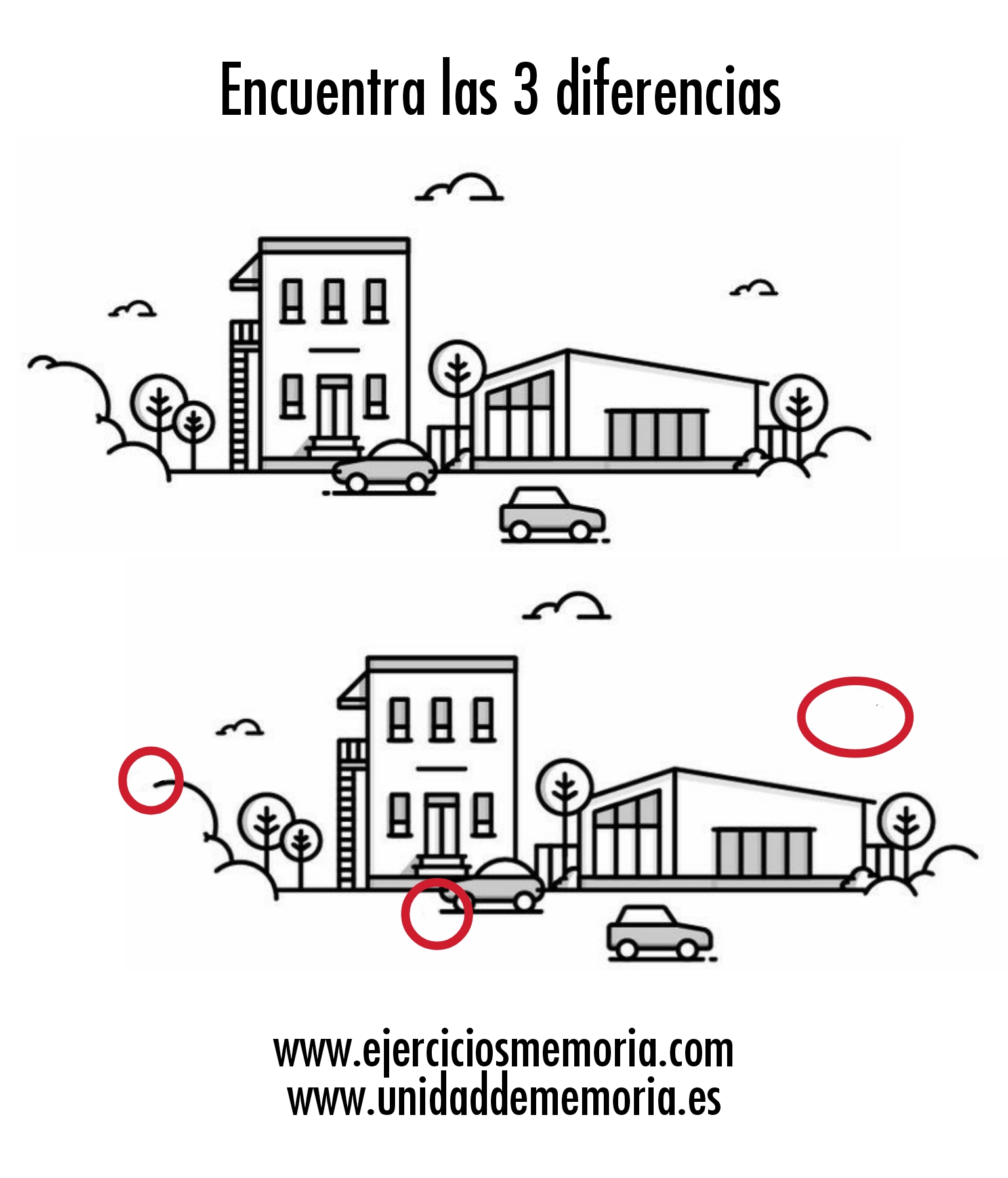 Solución al ejercicio: Diferencias. Estimulación Cognitiva