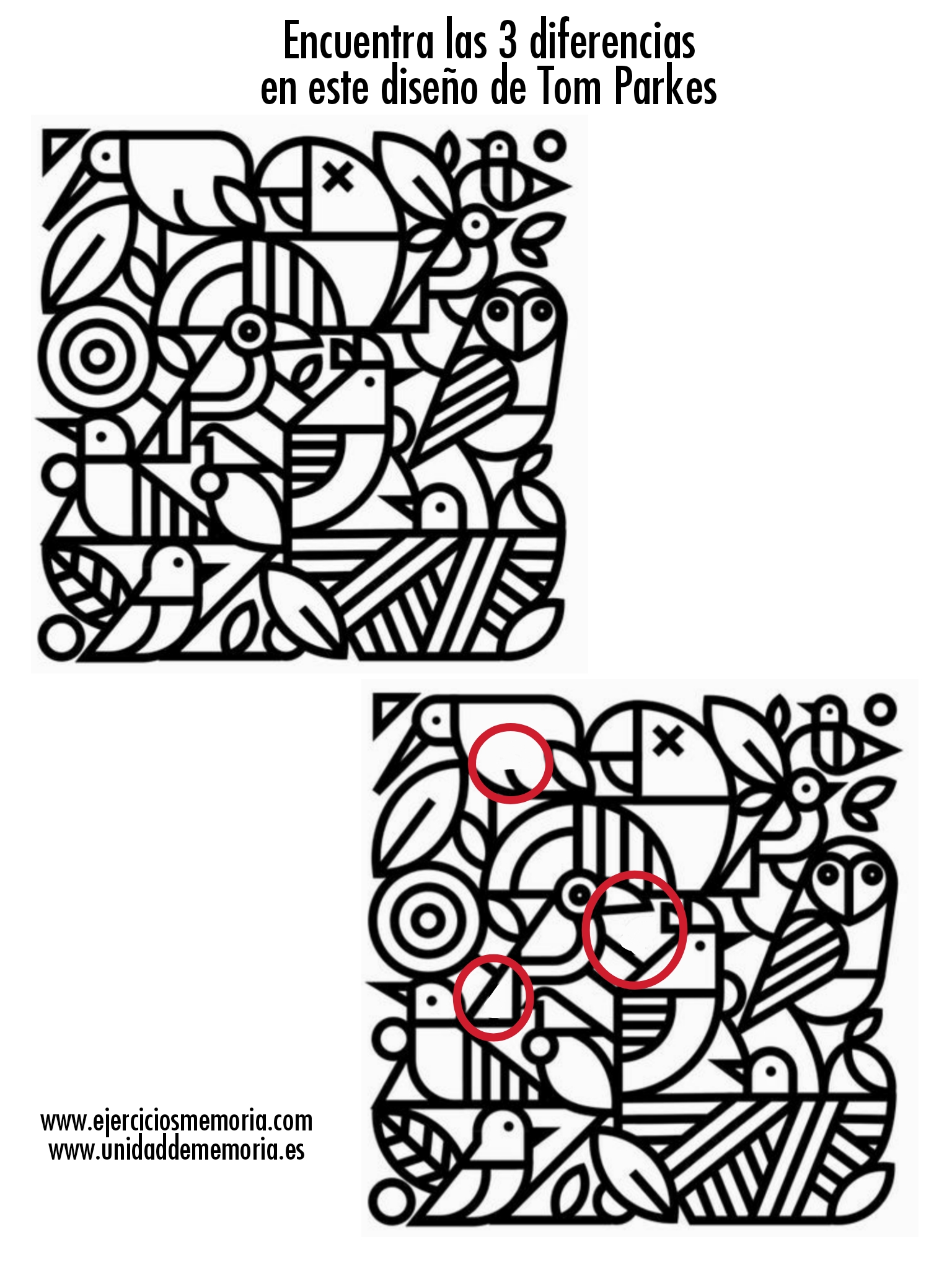Solución al ejercicio: Diferencias. Estimulación Cognitiva
