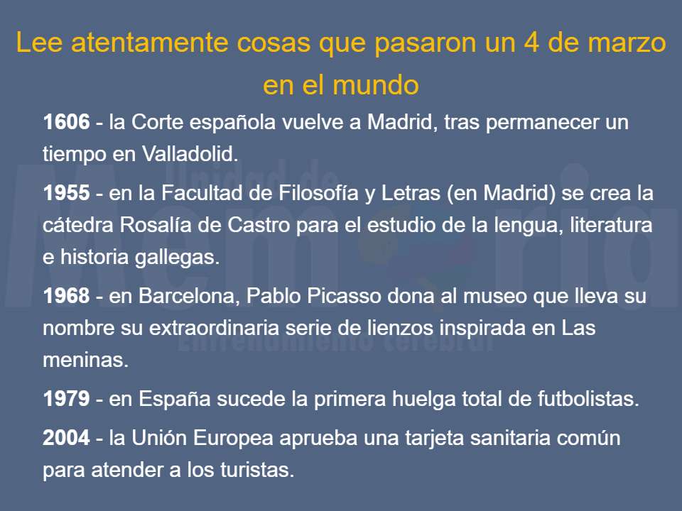 Efemérides del 4 de marzo