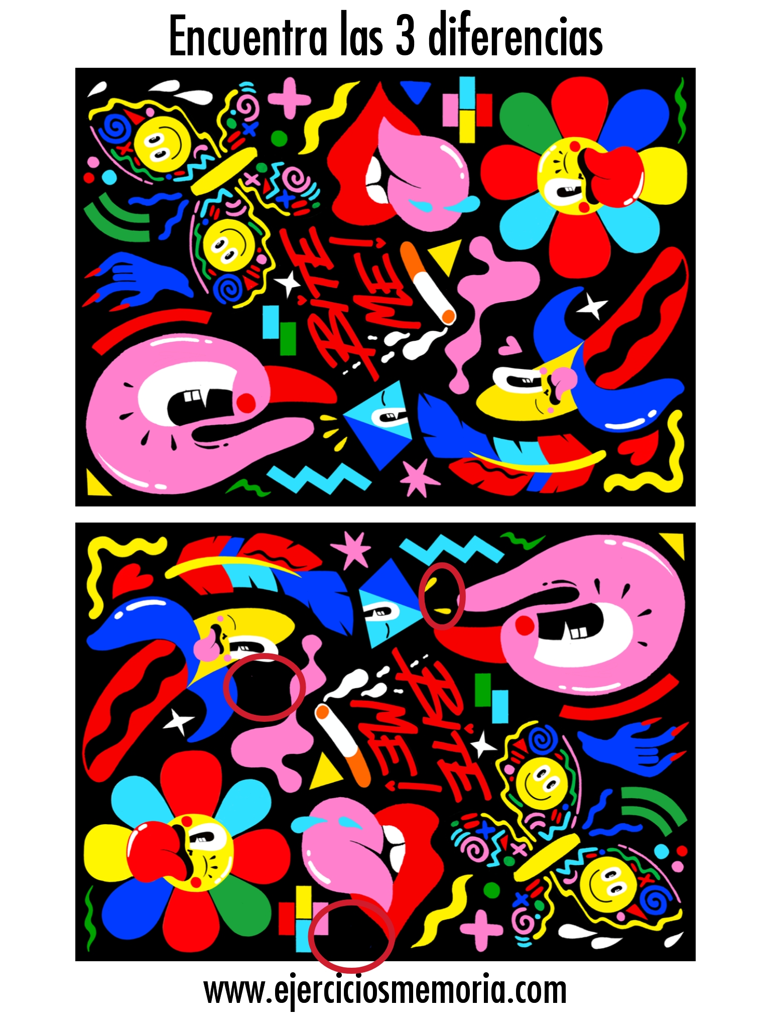 Solución al ejercicio: Encuentra las 3 diferencias