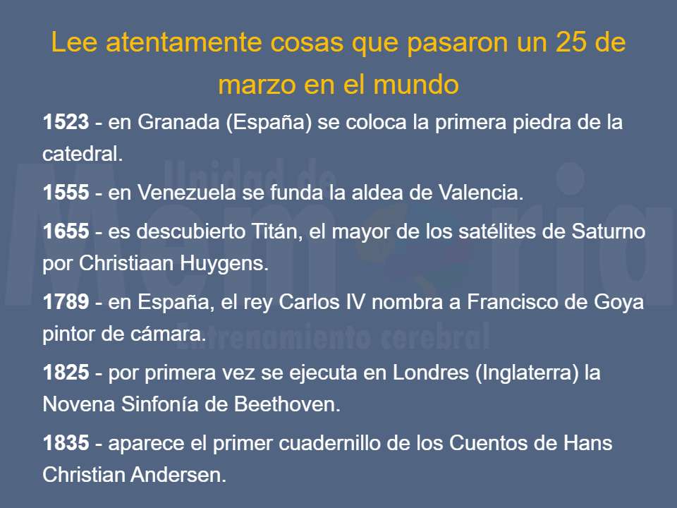 Efemérides del 25 de marzo