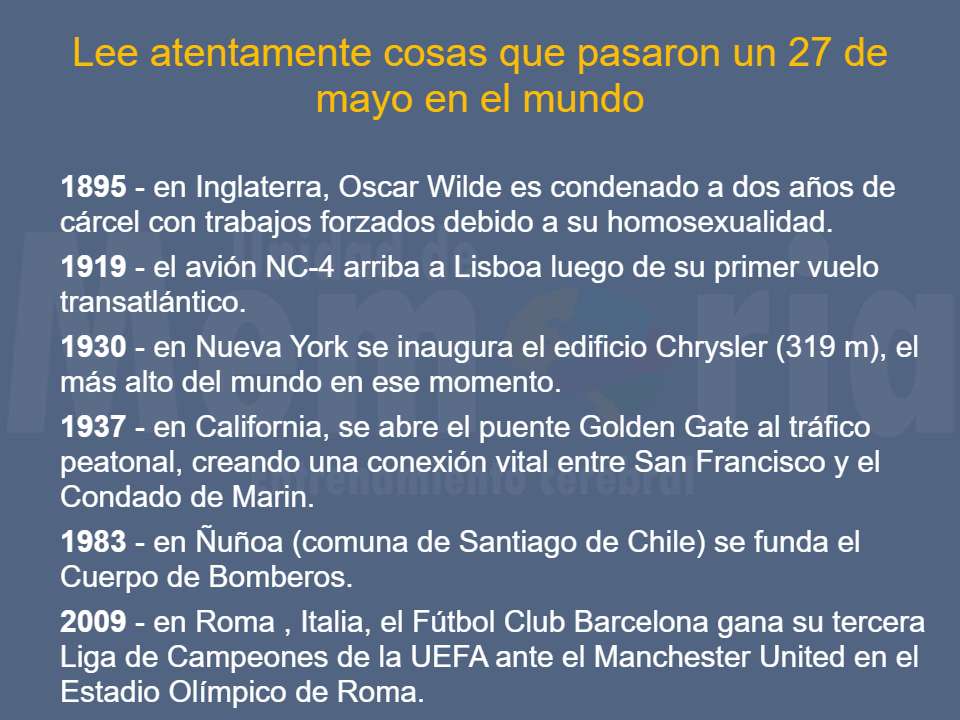 Efemérides del 27 de mayo