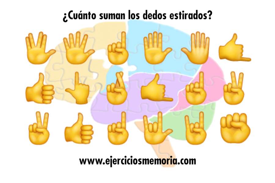 ¿Cuánto suman los dedos estirados?