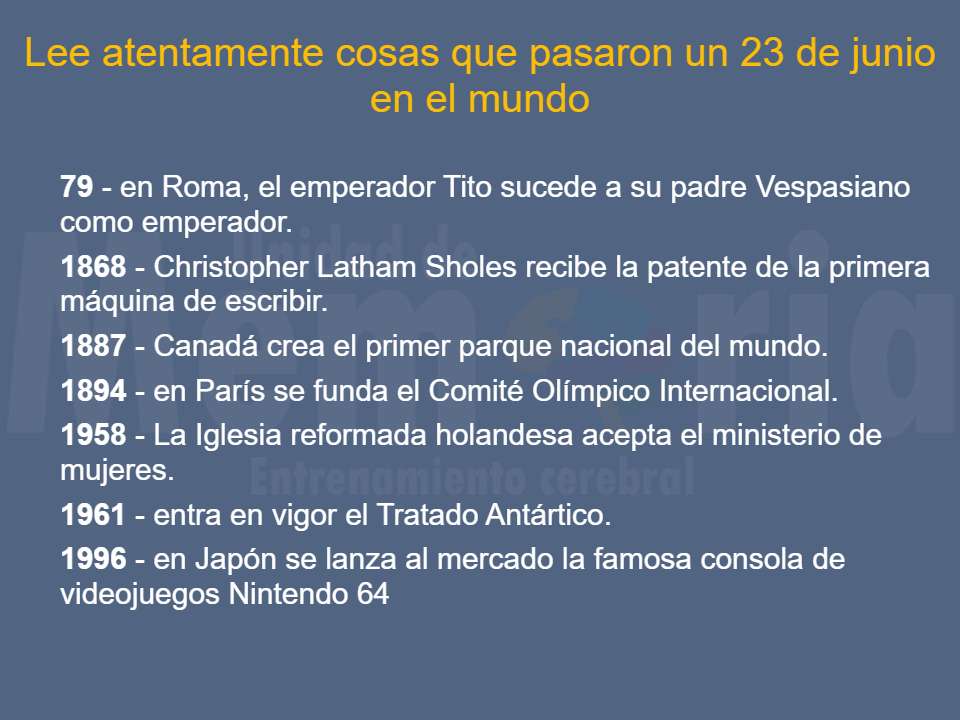 Efemérides del 23 de junio