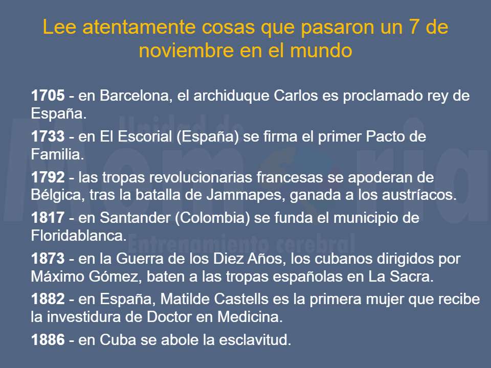 Efemérides del 7 de noviembre