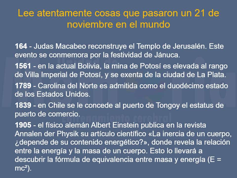 Efemérides del 21 de noviembre