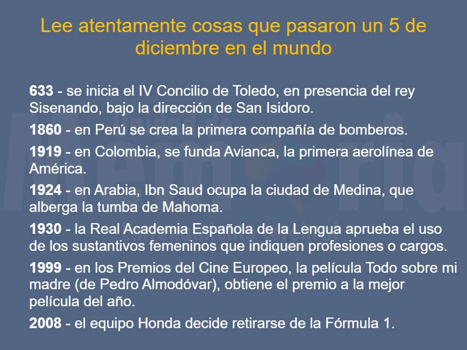 Efemérides del 5 de diciembre