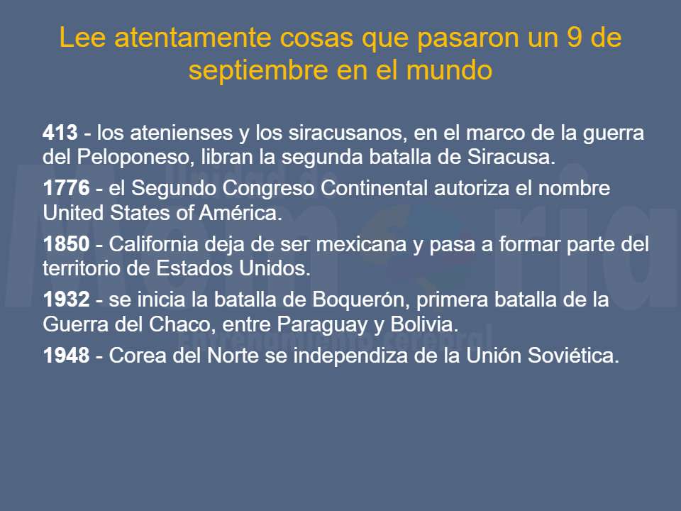Efemérides del 9 de septiembre