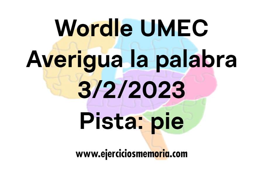 Wordle UMEC pista: pie