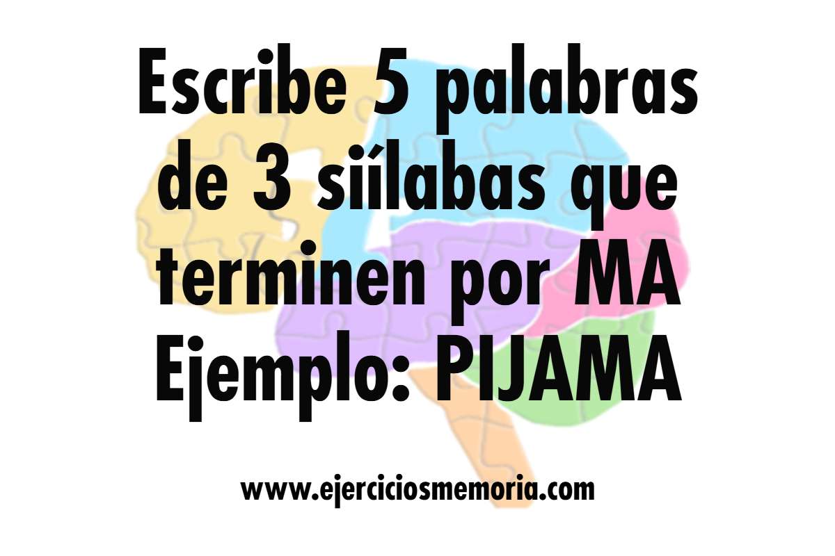 Ejercicio de palabras